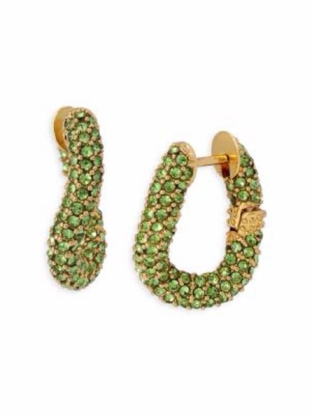 New Kurt Geiger Curved Pavé Huggie Hoop Earrings